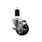 Service Caster 3'' SS Soft Rubber Swivel 1-1/2'' Expanding Stem Caster with Brake SCC-SSEX20S314-SRS-TLB-112 - alternate 1